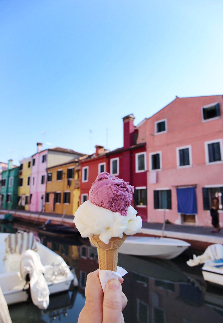 Ice creamBurano Island Venice travel blog